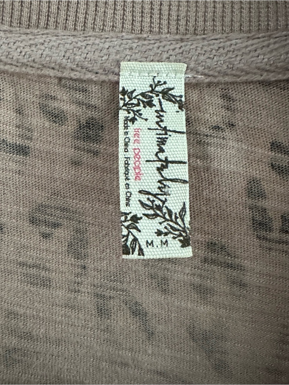 Free People Taupe Leopard Print V-Neck Jumpsuit - Picture 2 of 4